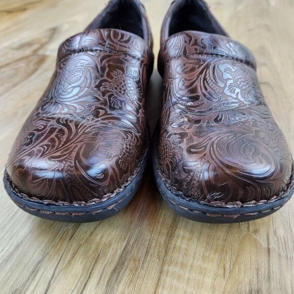 💛BOC Brown "Peggy" Embossed Clog Shoes Size 8.5 - Picture 5 of 11